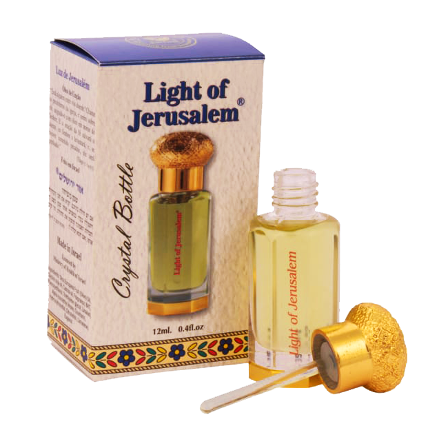 Light of Jerusalem Anointing Oil in Crystal Bottle